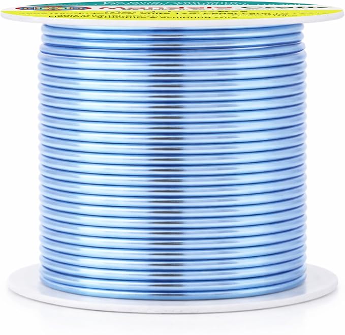 Mandala Crafts 14 Gauge Ice Blue Anodized Aluminum Craft Wire, 60 FT | Colored - Image 2