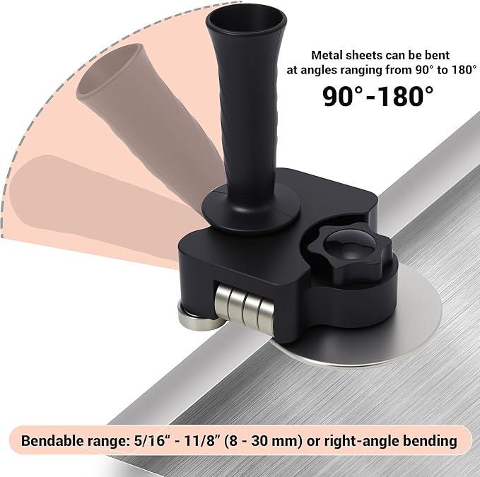 Circular Metal Bender, Compact Manual Metal Bending Machine, Sheet Metal Folding, Multi-Metal Compatible Bending Machine, Black