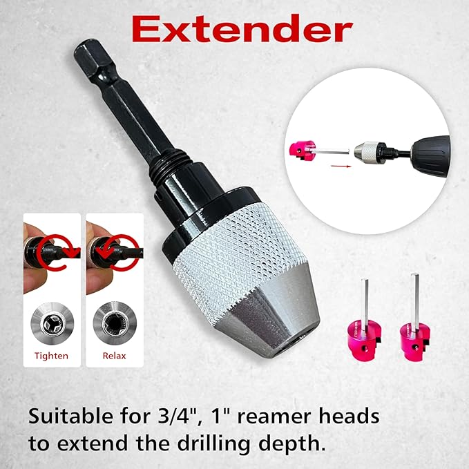 PVC Pipe Reamer Kit,04529 for PPRK6 Plastic Pipe Fitting Reamer,PVC Reed Pipe Reamer Contains 3/4",1",1-1/2",2",3",4" Aluminum Fit into Standard 1/2" Drill for CPVC, PPR or ABS