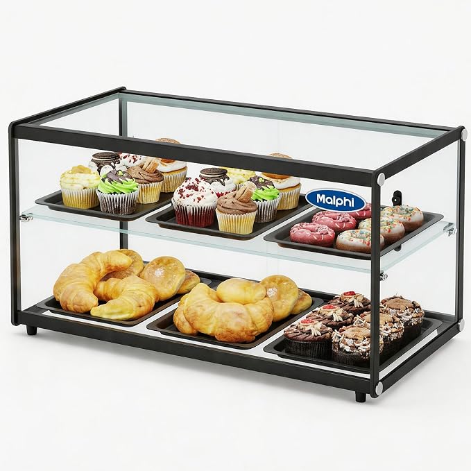 Malphi 29in. Tiered Pastry Bakery Display Case - Image 3