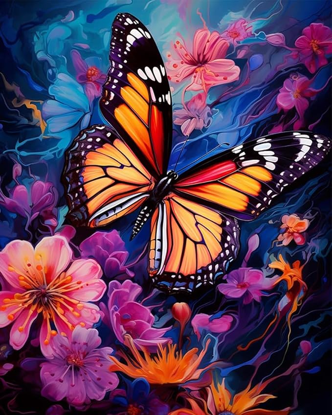 MBNTJHT DIY Easy Butterfly Paint by Numbers Kit by MBNTJHT