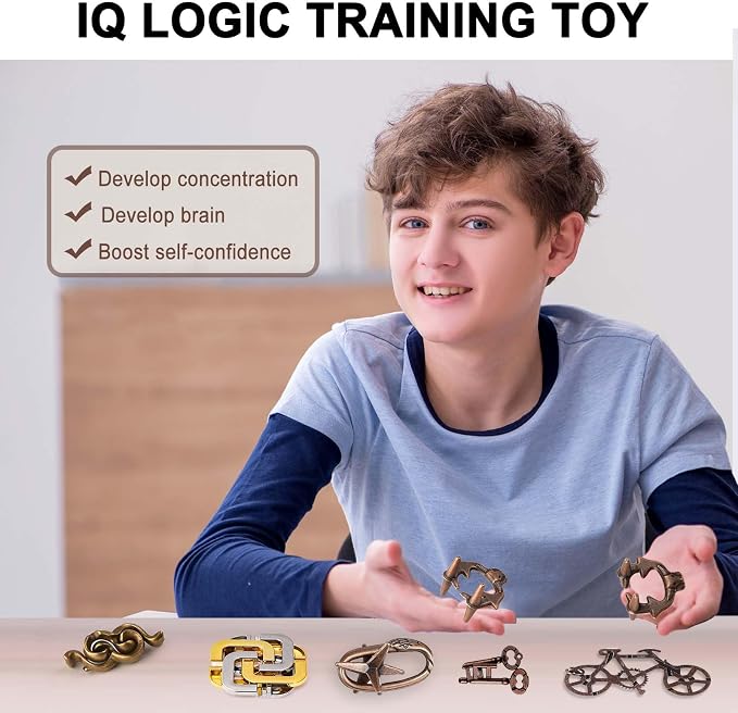 6 PCS Metal Brain Teaser Puzzles - Image 5