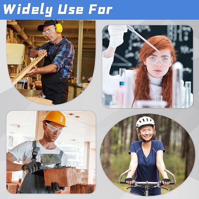 24 Pack Bulk Safety Glasses Clear Lens ANSI Z87.1 Safety Glasses for Women Men Eye Protection Glasses with Scratch and Impact Resistant for Construction and Laboratory