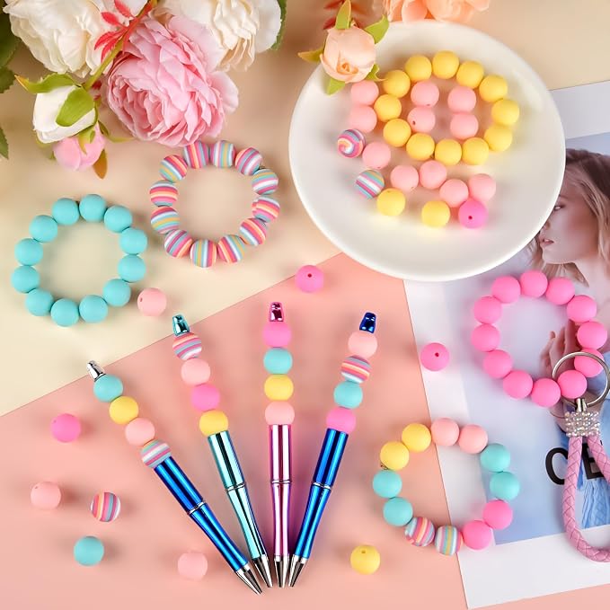 ASTARON 100 Pcs 15mm Silicone Beads - Image 4