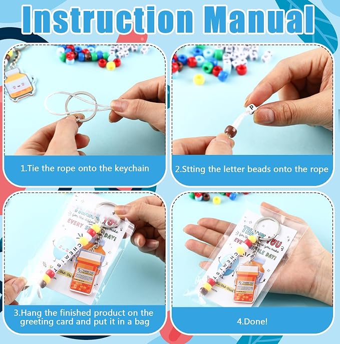 Suncalla 996 Pcs 24 Set Pharmacy Keychain Making Kit DIY Pharmacy Charm Key - Image 3