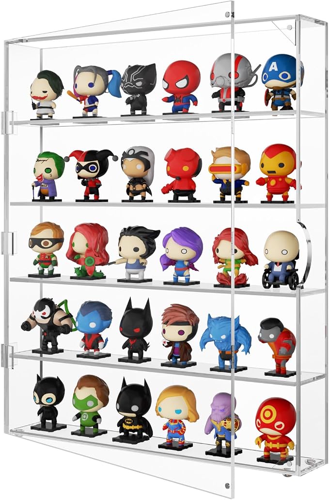 NIUBEE Acrylic Display Case for Figures: Dustproof Clear Wall Mounted or by NIUBEE