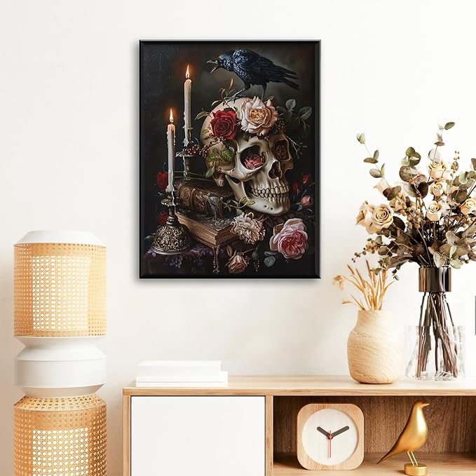 Skull Diamond Art Kits for Adults Beginners 12x16 in, DIY Craft Gift | Skeleton - Image 2