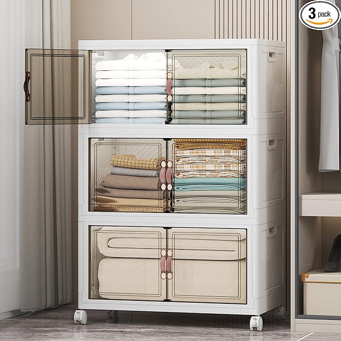 UAMFURI Stackable Storage Bins, 336QT Collapsible Drawers by UAMFURIDirect