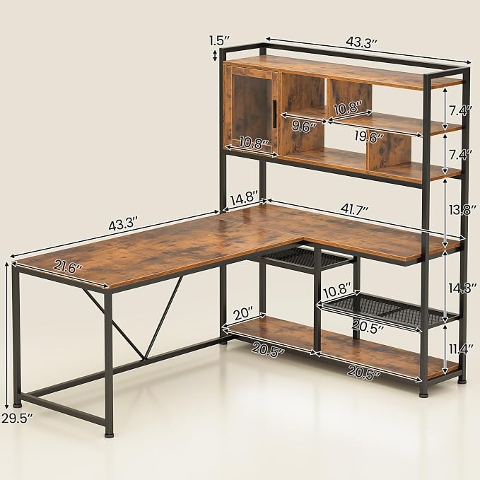 SEDETA L Shaped Computer Desk, L Shaped Corner Desk - Image 7