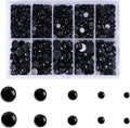 Zhbrchz 850pcs Round Black Plastic Doll Eyes 4mm 5mm 6mm 8mm 10mm Flatback by Zhbrchz