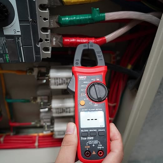 UNI-T Digital Clamp Meter UT203R AC Current True RMS Volt Amp Ohm Meter HVAC Clamp On Multimeter, Auto Ranging 4,000 Counts NCV AC DC Voltage Frequency Resistance Capacitance Continuity Diode Tester