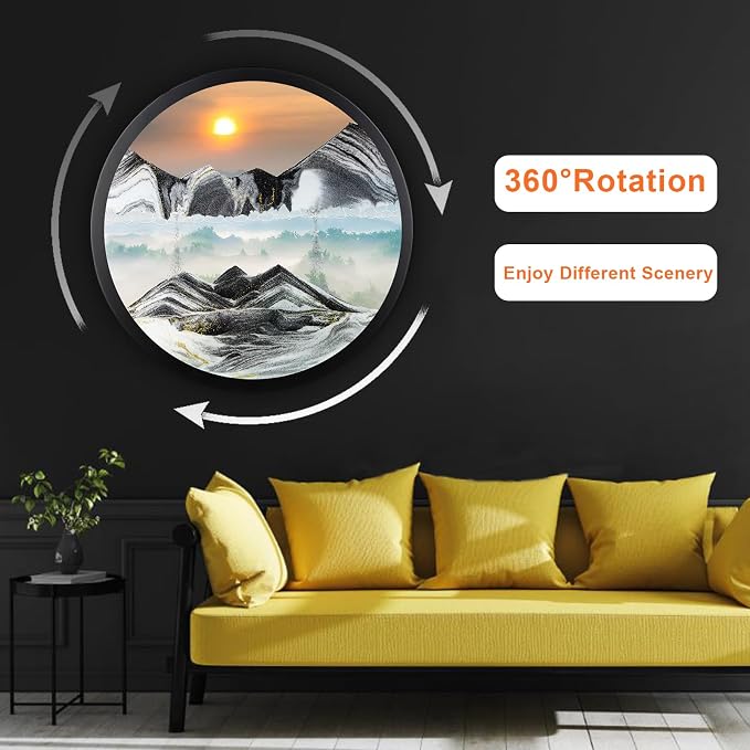 24" Moving Sand Art, 3D Sand Art Pictures Deep Sea Sandscape Living Room - Image 2