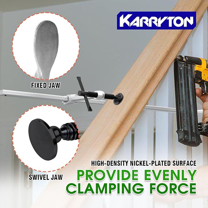 2-Pack Heavy Duty 20"(500x120mm) F-Clamp w/ 4-3/4" Throat Depth, Bar Size 1"x15/32", 1400LB Clamping Force, Drop Forged Steel Bar Clamps for Wood, Metal, Pipe, Welding and DIY Projects