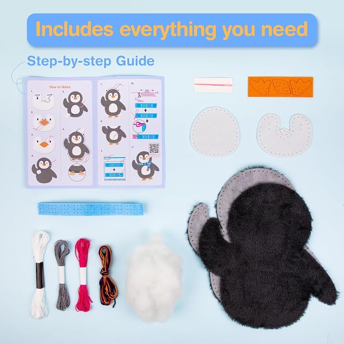 Avenir My First Sewing Kit for Kids Ages 6-8 Beginners | Learn to Sew Stuffed - Image 3