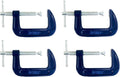 4 Pack Taytools 4 Inch C Clamps Malleable Steel Frame Power Coated Acme Threads Zinc Plated Carbon Steel Spindle and Sliding Bar (4, 4 inch)