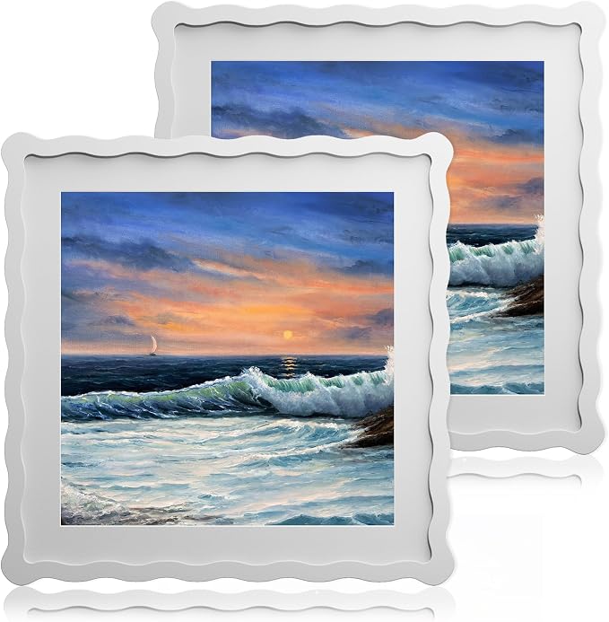 12x12 Wavy Picture Frame With Mat by Unknown