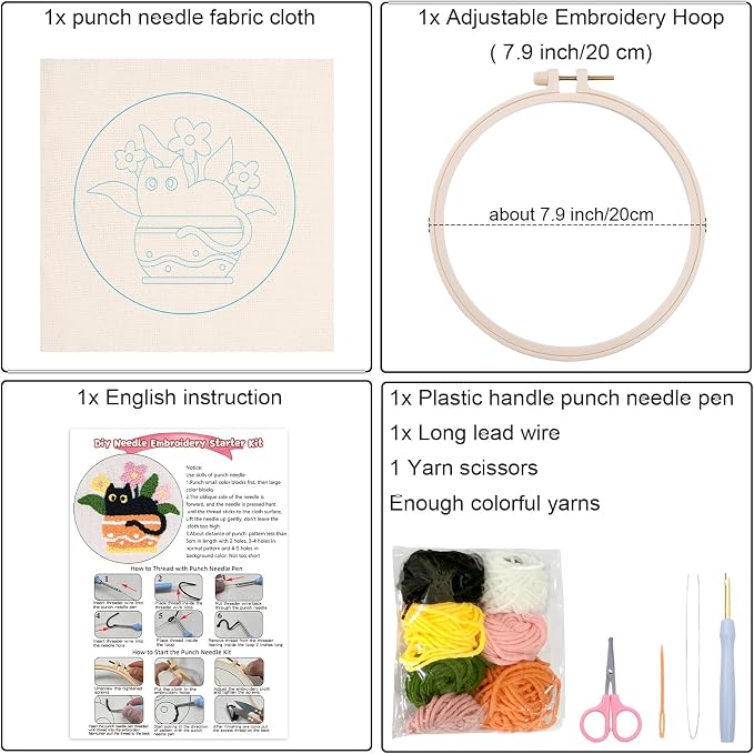 Louise Maelys Cat Plant Pattern Embroidery Kit - Image 2