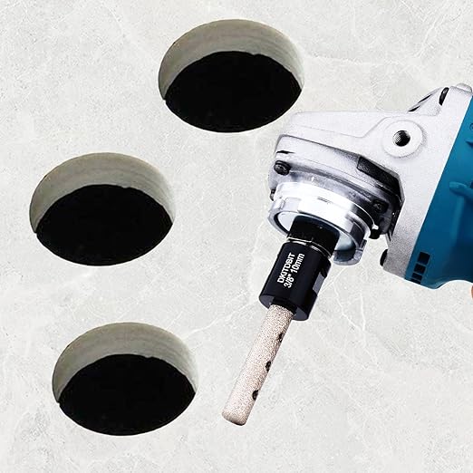 3/8" Tile Milling Bit, Diamond Finger Sander Drill Bit, to Enlarge Shape Holes Edges in Porcelain Ceramic Marble Granite Tiles, with 5/8-11 Thread to 3/8 Hex Shank fit Angle Grinders & Drills 10mm