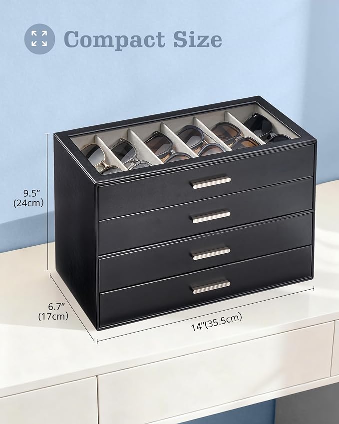 Lolalet Sunglasses Storage Box for Women, Eyewear Eye Glass Organizer - Image 6