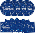 Qyeahkj 48Pcs Happy Retirement Paper Plates and Napkins Retirement Party by Qyeahkj