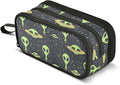 Green Aliens Space Pencil Case Box Boys Girls Large Pencil Pouch Zipper by BOENLE-WELCOMEYOURCOMING