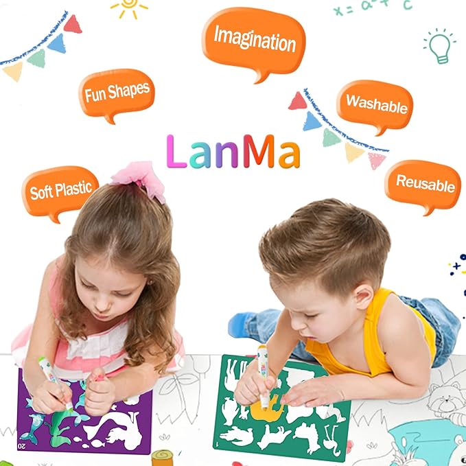 30 Pieces Drawing Stencils Set for Kids, Plastic Drawing Painting Stencil - Image 5