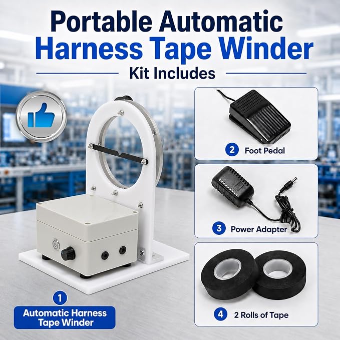 Electric Wire Tape Wrapping Machine, Portable Automatic Harness Tape Winder - Image 7