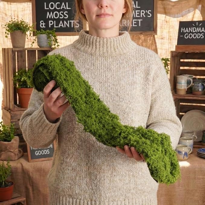 USMOLA Fake Moss Mat, Artificial Moss Table Runner - Image 2