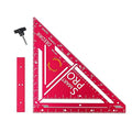 Pro 12 Inch Advanced Carpenter Square-Jig Block -Leve-Accurate Flatwork- Framing Square- Multi-Angle Measuring Tool (90° & 180°) for Carpenters & Architects (Red)
