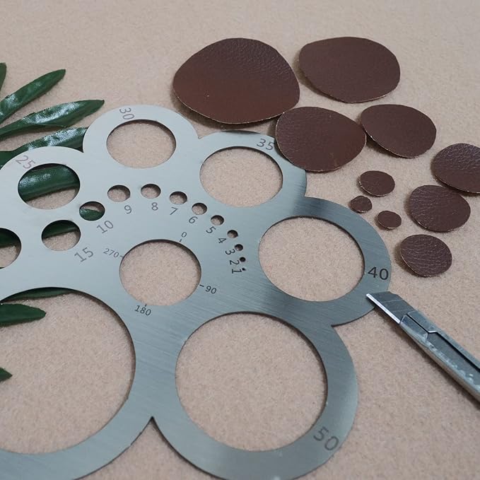 Round Leather Cutting Tool Corner Cutter Circle Drawing Template | Stainless - Image 3