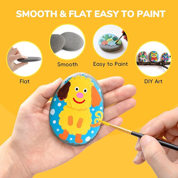 Simetufy 25Pcs Rocks for Painting, Large 3-4 Inch Natural River Stones for DIY - Image 5