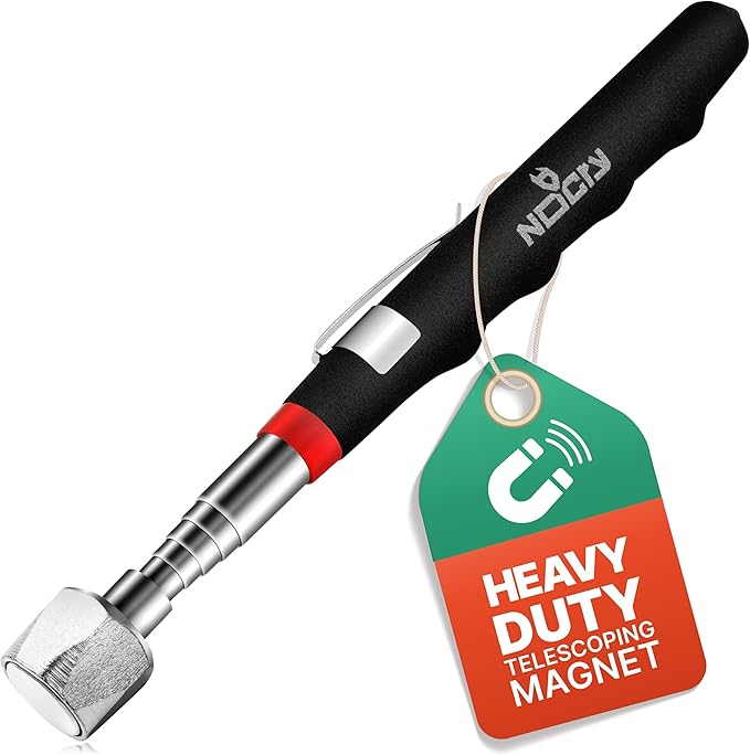 NoCry Telescoping Magnetic Pickup Tool with 25lb Pull Force — Magnet Stick Extendable up to 30in; Non-Slip Extendable Magnet Pickup Tool, Telescopic Magnetic Pick-Up Tool with Extra Strong Magnet