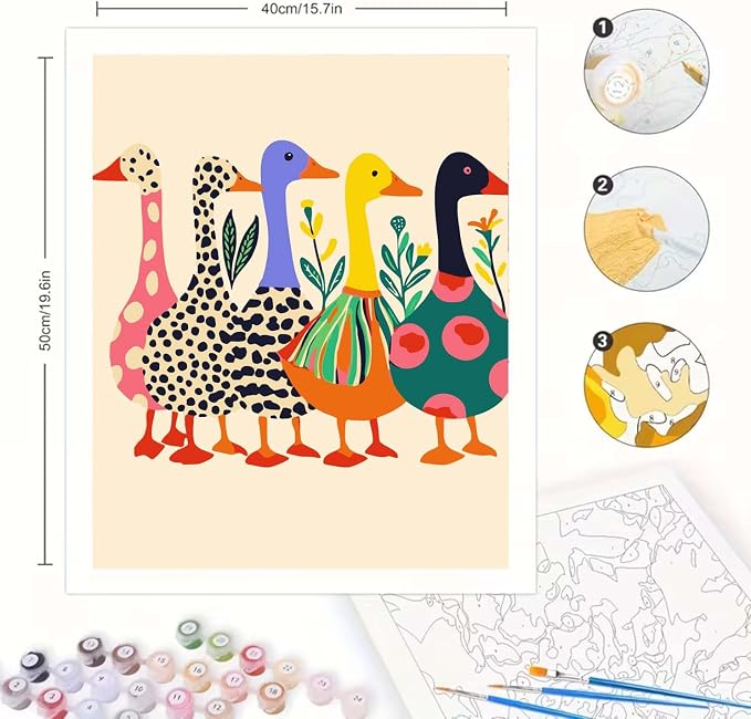 GEMOUJ Duck Paint by Numbers Kits - Image 6