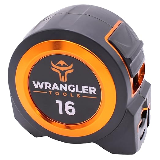 Tape Measure 16 FT - Measuring Tape Retractable - Oversized & Double-Sided Print - Blade Lock, Finger Brake - High Performance Nylon Coating, 10' Stand-Out - 13' Reach / 1-1/16" Blade