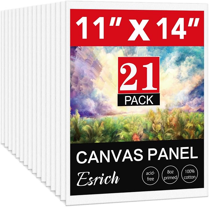 Canvases for Painting 11x14 Inch, 21 Pack Blank Painting Canvas Boards for by ESRICH