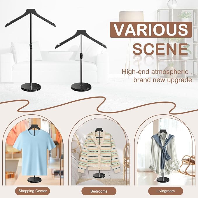 OLV Mannequin Torso with Marble Base, 18-34 Inch Adjustable Shirt Display Stand - Image 7