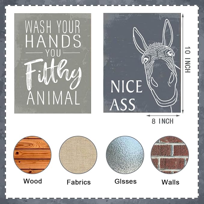6 Pack Reusable Bathroom Stencils - Image 4