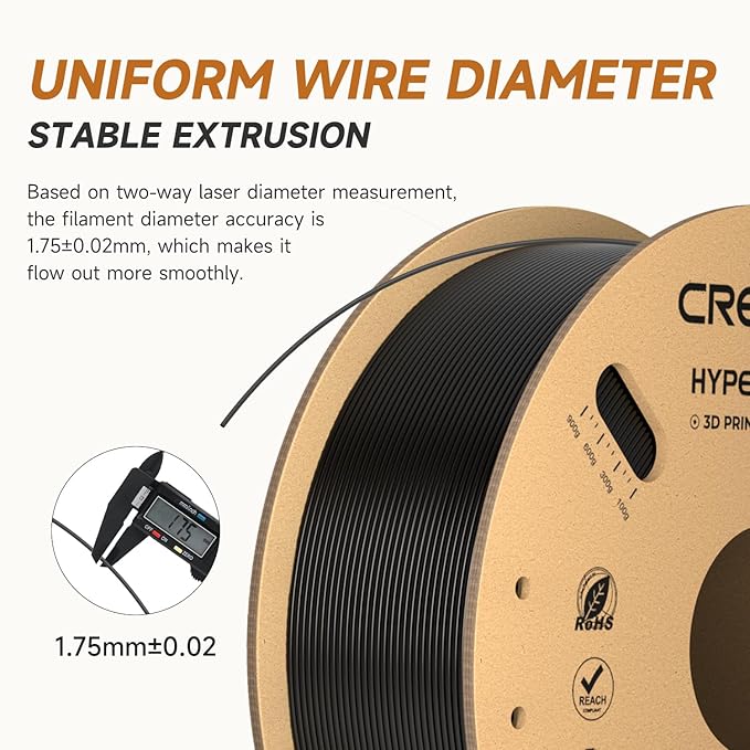 Creality Hyper PLA Filament 1.75mm Black & Grey 2KG, 30-600mm/s High Speed PLA 3D Printer Filament, 2 Pack 1kg Spool(2.2lbs) PLA, Dimensional Accuracy +/-0.02mm, Fit Most FDM 3D Printer