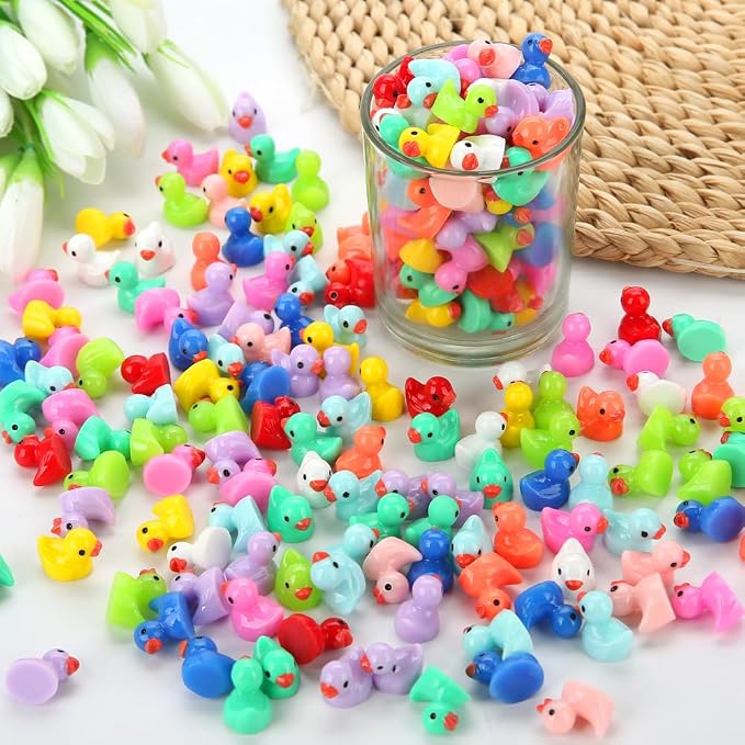 GWAHSA 240pcs Mini Ducks, Tiny Resin Duck Figurines Colorful Plastic Small - Image 3