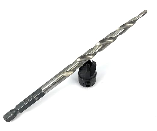 FTG USA Adjustable Wood Countersink Drill Bit #14 (1/4") with Tapered Drill Bit for Woodwork