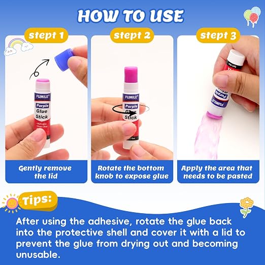 36 Pack Glue Sticks Bulk for Kids, Disappearing Purple Glue Sticks for - Image 9