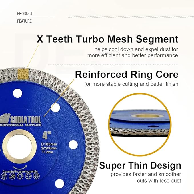 SHDIATOOL 14 Inch Diamond Saw Blade Cutting Porcelain Tile Ceramic Granite Marble Brick(2-Pack)