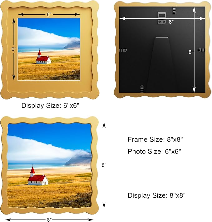 8X8 Wavy Picture Frame With Mat - Image 3