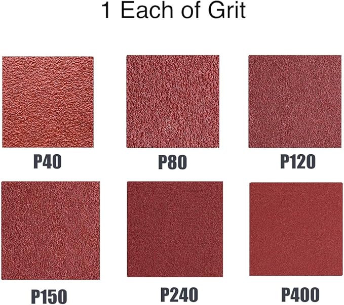 6 PCS Sanding Belt 2x72, Aluminum Oxide Belt Sander Sandpaper, 40 80 120 150 240 400 Grits Assortment (2x72in)