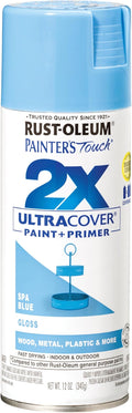 Rust-Oleum Painter's Touch 2X Ultra Cover Spray Paint, Gloss Spa Blue | Indoor by Rust-Oleum