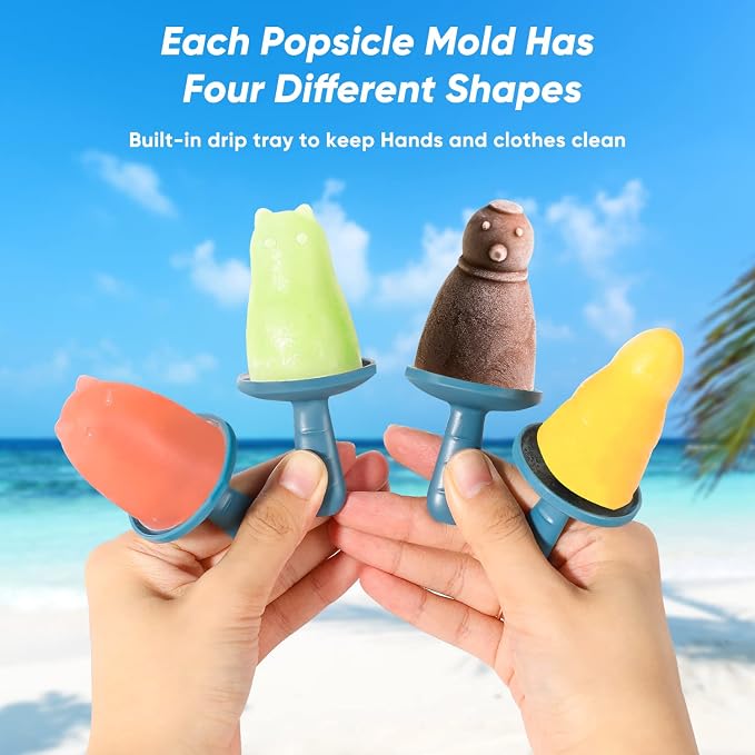 Popsicle Mold Set 4 Pieces Homemade Silicone Popsicle Maker Easy Release Ice - Image 4