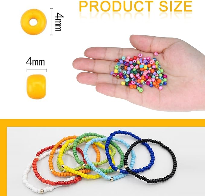 4500pcs Seed Beads 24 Colors 4mm Round Beads - Image 2