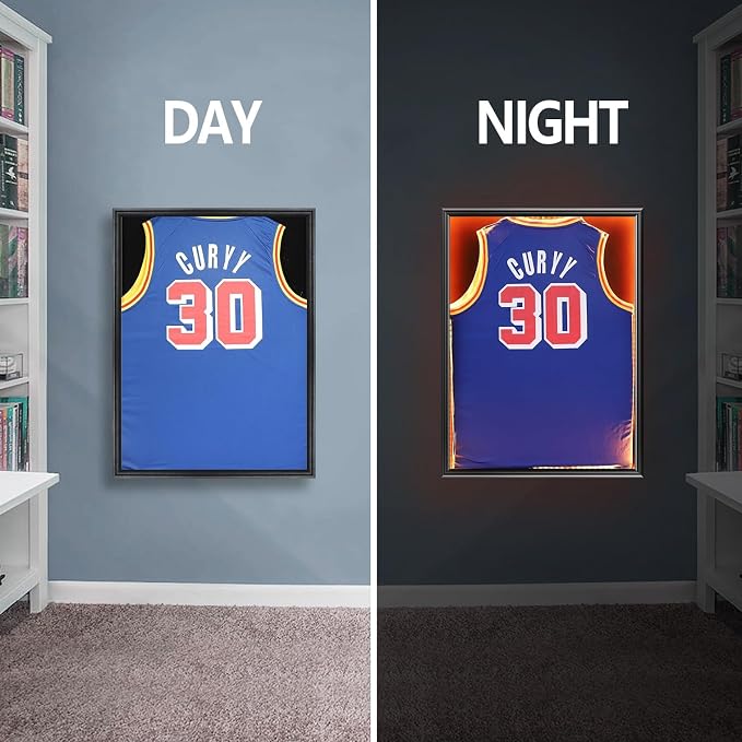 Jersey Frame Display Case with LED, Sports Jersey Frame Lockable Shadow Box - Image 4