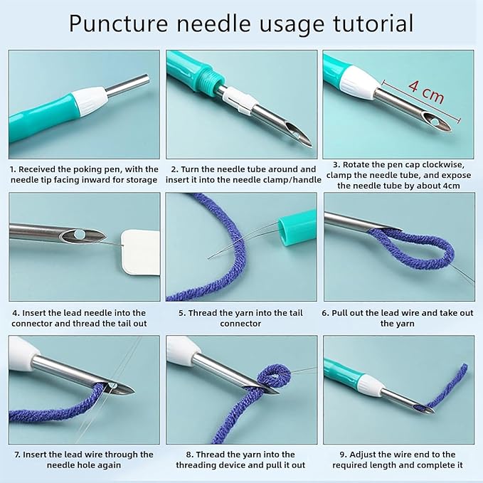 Punch Needle kit for Beginners, Flower-Crowned Pig Pattern, Punch Stitching kit - Image 3