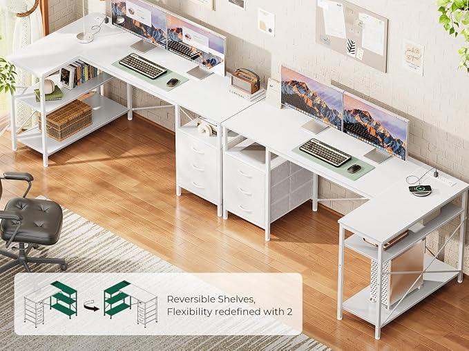 Huuger L Shaped Office Desk - Image 4